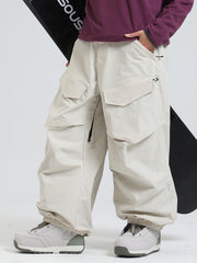 Gsou Snow Urban Slope Damen-Schneehose mit Knieflex-Cargotaschen und weitem Bein