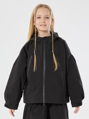 Mädchen Schneejacke mit Hasenohren, wasserdicht, wärmend, mit Kapuze, wasserdicht, Thermo-Schneejacke