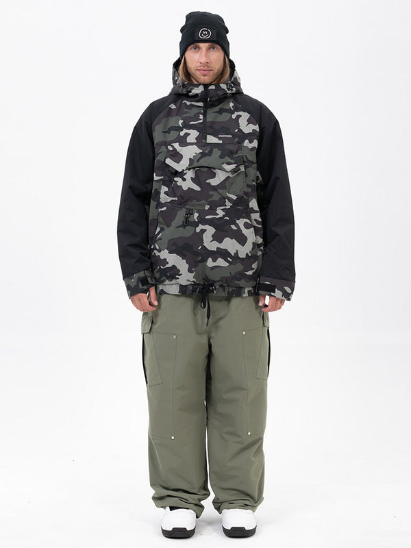 Freestyle-Mountain-Camo-Schneeanzug für Herren – Bomberjacke & Baggy-Hose-Set