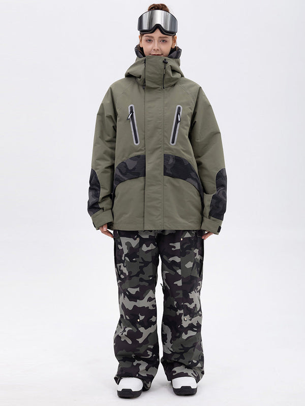 Chillform Damen-Schneeanzug mit reflektierendem Tarnmuster – Glow Trail Jacke mit Baggy-Schneehose (Set)