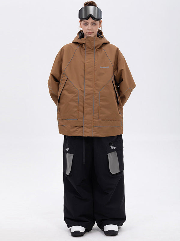 NightRide Chill reflektierender Damen-Schneeanzug – Set aus Bergjacke und Baggy-Cargohose