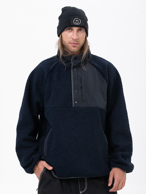 Herren-Abenteuerpullover aus Kunst-Sherpa-Fleece, warm und wetterfest für die Berge