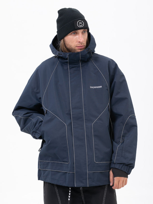 Mountain Chill Allwetter-Schneejacke für Herren mit reflektierenden Eigenschaften – Ideal zum Nachtskifahren und Snowboarden