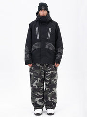 Chillform Herren-Schneeanzug mit reflektierendem Tarnmuster – Glow Trail Jacke mit Baggy-Schneehose (Set)