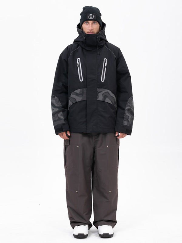 Chillform Herren-Schneeanzug mit reflektierendem Tarnmuster – Glow Trail Jacke mit Baggy-Schneehose (Set)