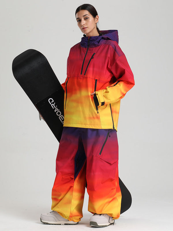 Gsou Snow Damen-Skianzug, strapazierfähig, Bergflauschig, Pullover-Anorak, Baggy-Schneeanzug