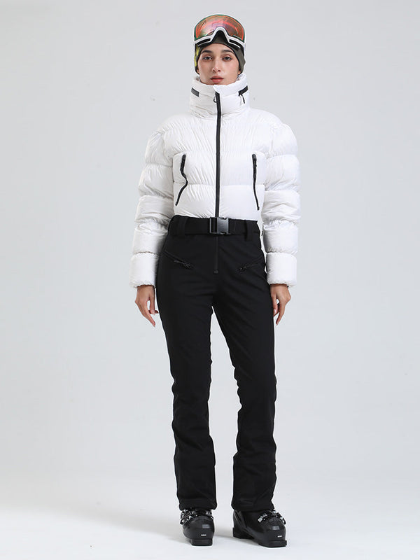 Alpine Luxe Daunen-Overall für Damen, Fleecegefüttert, Winter-Glamour-Ski-Overall