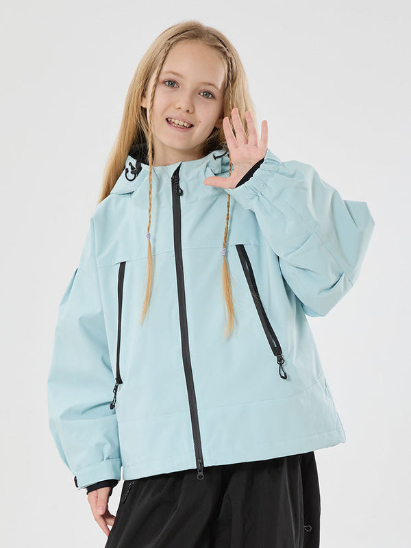 Mädchen Schneejacke mit Hasenohren, wasserdicht, wärmend, mit Kapuze, wasserdicht, Thermo-Schneejacke