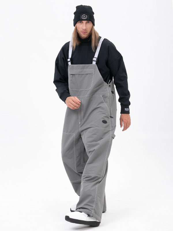 Men's City Chill Street Style Freerider Baggy Snow Bib Overalls