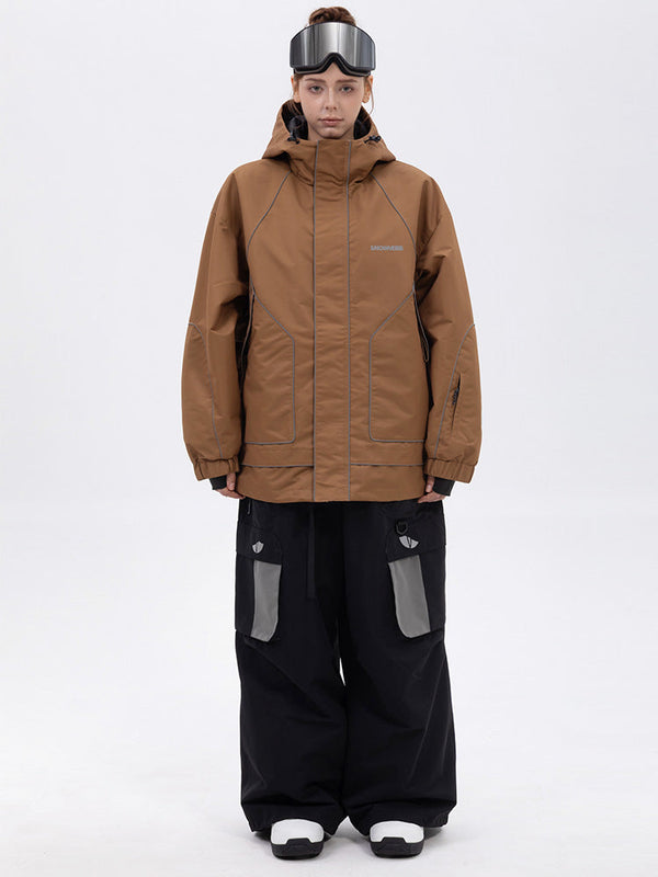 NightRide Chill reflektierender Damen-Schneeanzug – Set aus Bergjacke und Baggy-Cargohose