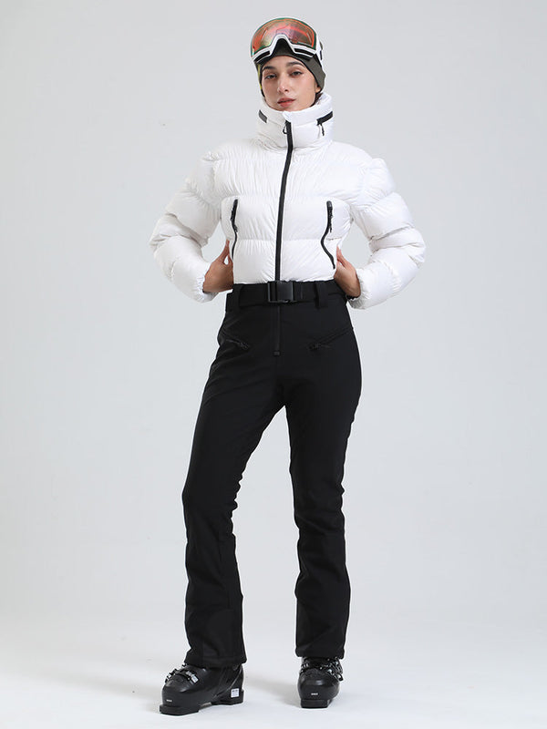 Alpine Luxe Daunen-Overall für Damen, Fleecegefüttert, Winter-Glamour-Ski-Overall