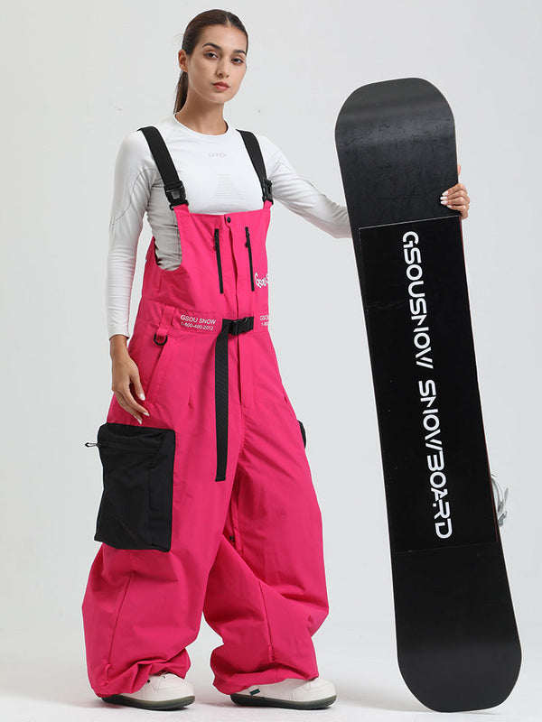 Gsou Snow Alpine Freestyle Extra-Baggy Damen-Skihose mit Trägern