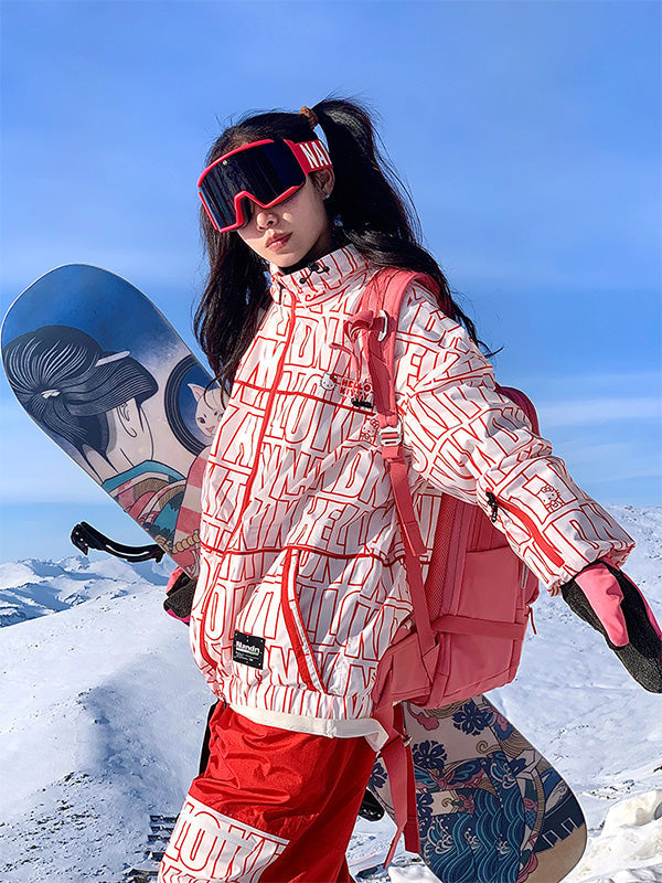 Herren-Snowboardjacke mit Nandn-Print