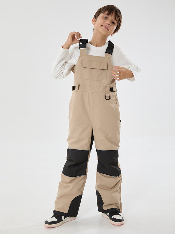 Mountain Trek Light reflektierende, wasserdichte und isolierte Latzhose für Jungen mit Knieschutz