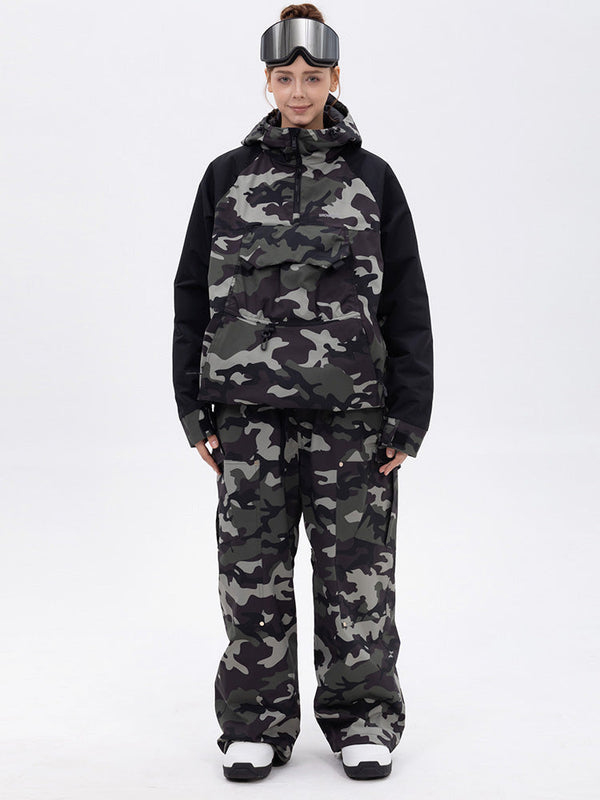 Women's Freestyle Mountain Camo Snow Suit – Bomber Jacket & Baggy Pants Set
