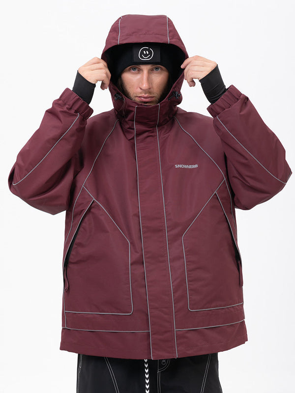 Mountain Chill Allwetter-Schneejacke für Herren mit reflektierenden Eigenschaften – Ideal zum Nachtskifahren und Snowboarden