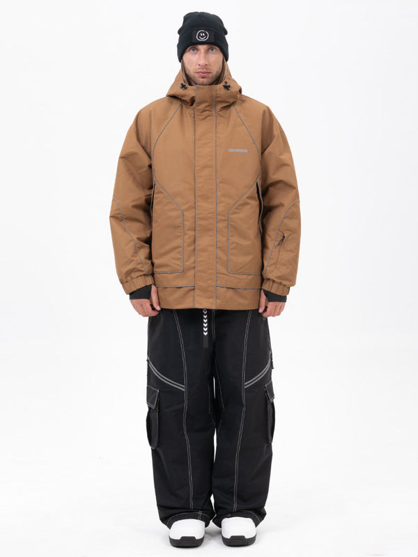 Men's Night Skiing Chill Reflective Snow Suit – Mountain Jacket & Streetstorm Baggy Pants Set