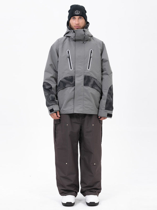 Chillform Herren-Schneeanzug mit reflektierendem Tarnmuster – Glow Trail Jacke mit Baggy-Schneehose (Set)