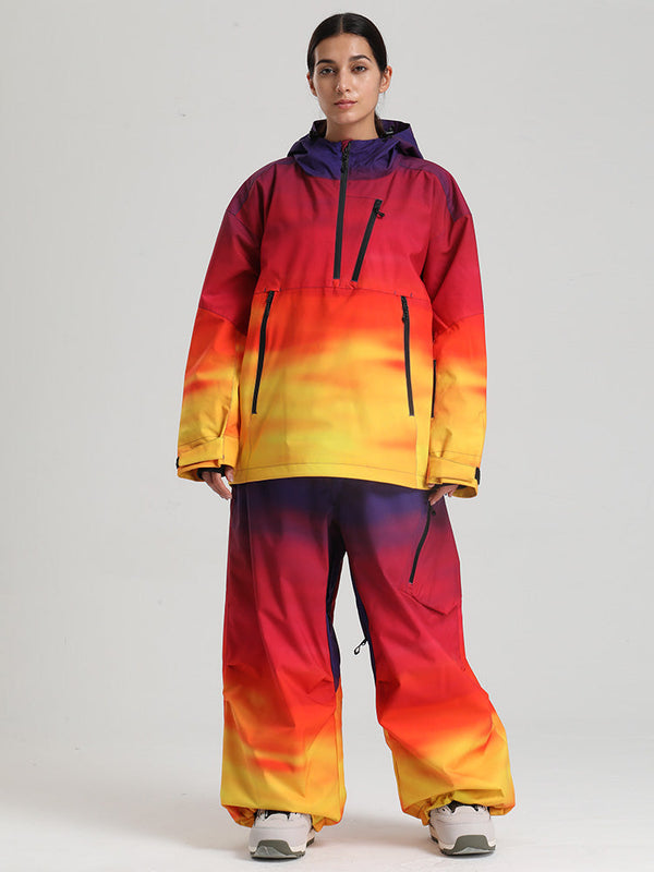 Women's Gsou Snow Durable Mountain Vibe Pullover Anorak Baggy Snow Suits