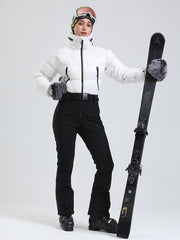 Alpine Luxe Daunen-Overall für Damen, Fleecegefüttert, Winter-Glamour-Ski-Overall