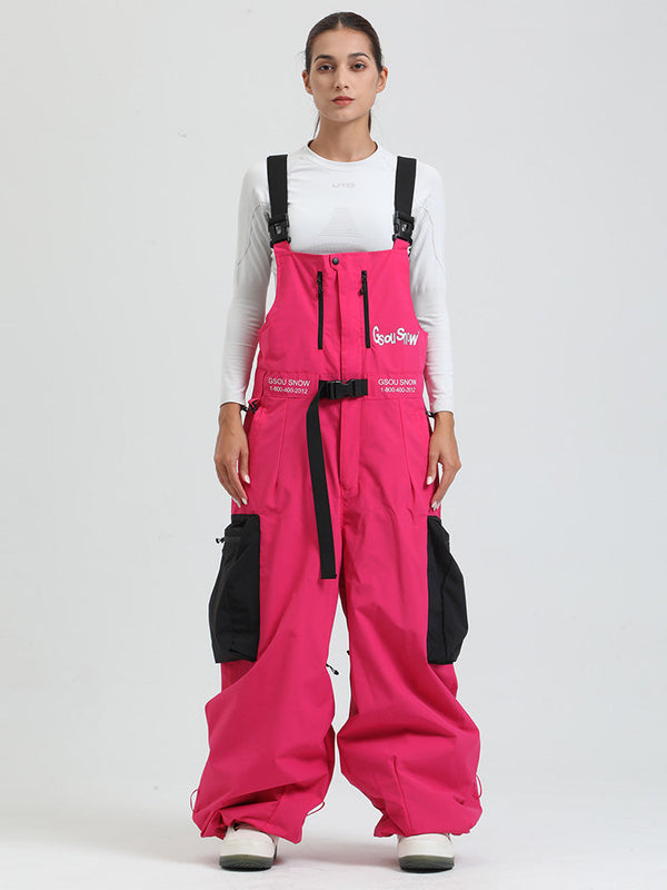 Gsou Snow Alpine Freestyle Extra-Baggy Damen-Skihose mit Trägern
