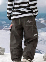 John Snow ChillTrack Oversize Baggy Snowboardhose für Herren, Cargo-Jeans aus Denim