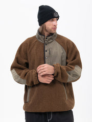 Herren-Abenteuerpullover aus Kunst-Sherpa-Fleece, warm und wetterfest für die Berge