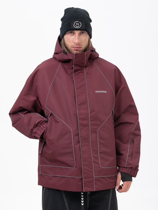 Mountain Chill Allwetter-Schneejacke für Herren mit reflektierenden Eigenschaften – Ideal zum Nachtskifahren und Snowboarden
