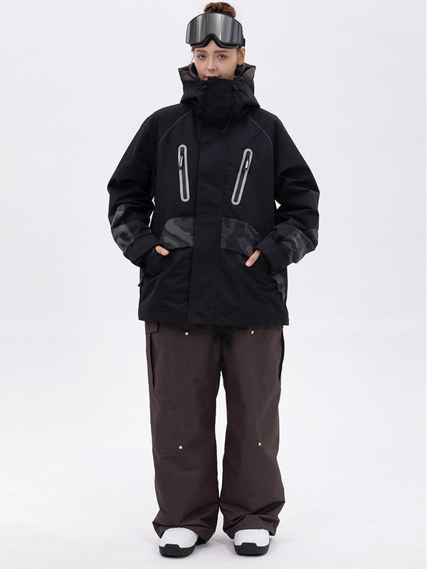 Chillform Damen-Schneeanzug mit reflektierendem Tarnmuster – Glow Trail Jacke mit Baggy-Schneehose (Set)