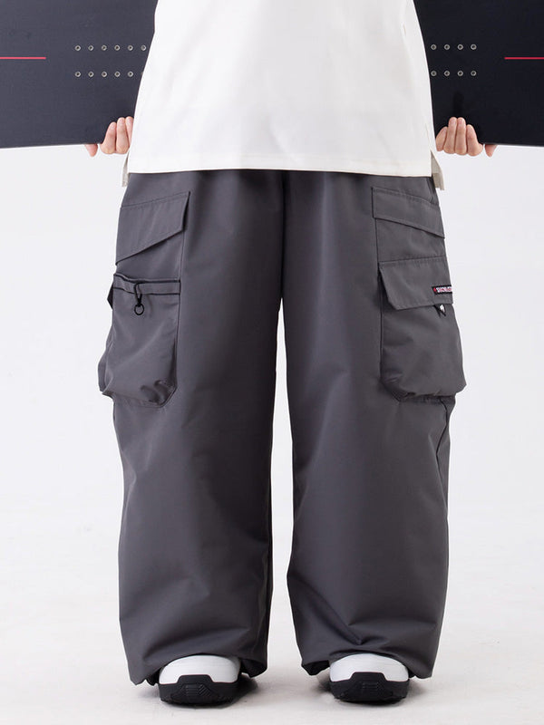 Wild Soul Steeze ParkRider Damen-Skihose mit mehreren Taschen, Utility-Schneehose, Baggy-Schneehose