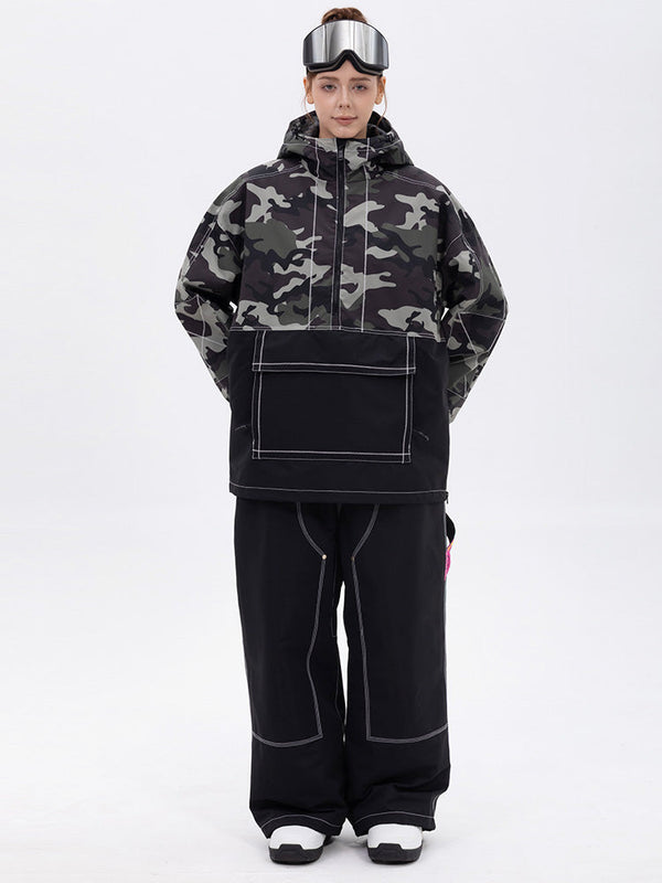 Damen-Set: Mountain Vibe Pulloverjacke & Urban Freerider Baggy-Schneehose