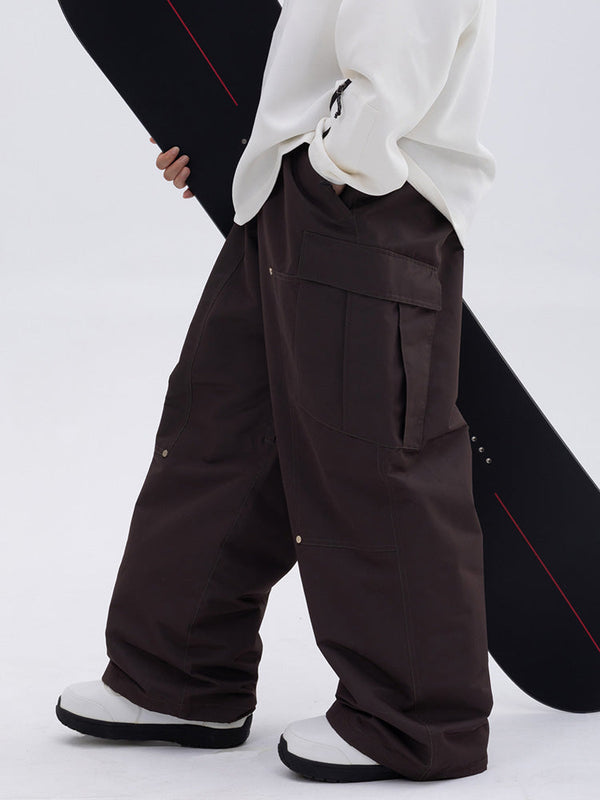 Herren-Mountain-Freestyle-Skihose mit doppeltem Knieausschnitt, Baggy-Design