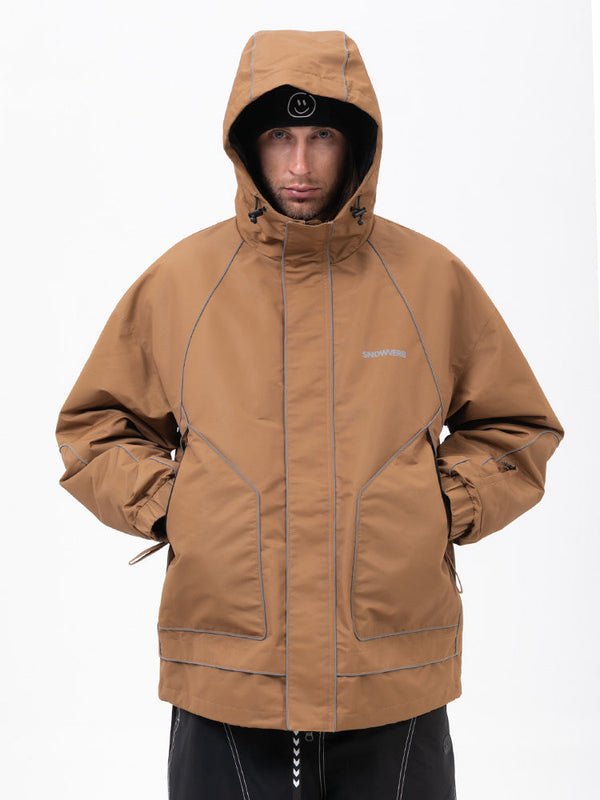 Mountain Chill Allwetter-Schneejacke für Herren mit reflektierenden Eigenschaften – Ideal zum Nachtskifahren und Snowboarden