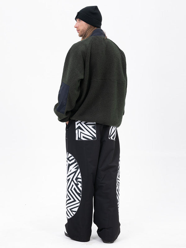 Herren-Pullover aus Kunst-Sherpa-Fleece für die Berge & stylische reflektierende Cargo-Schneehose