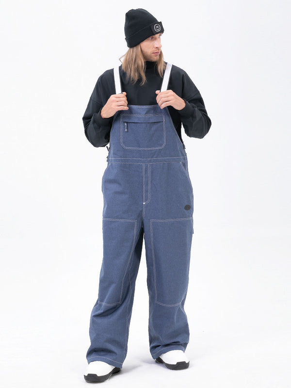 Men's City Chill Street Style Freerider Baggy Snow Bib Overalls