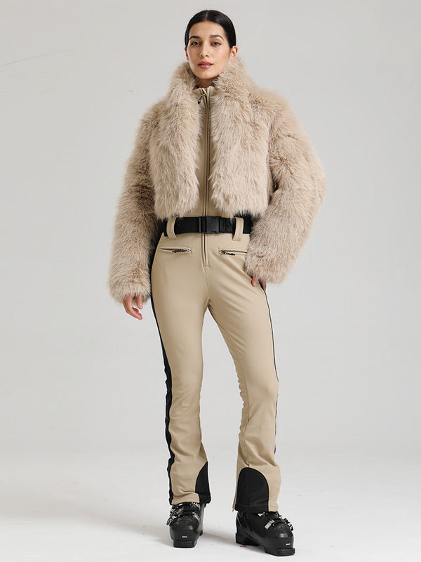 Glacier Vogue Ski-Overall für Damen & Delish Jacke aus flauschigem Kunstpelz