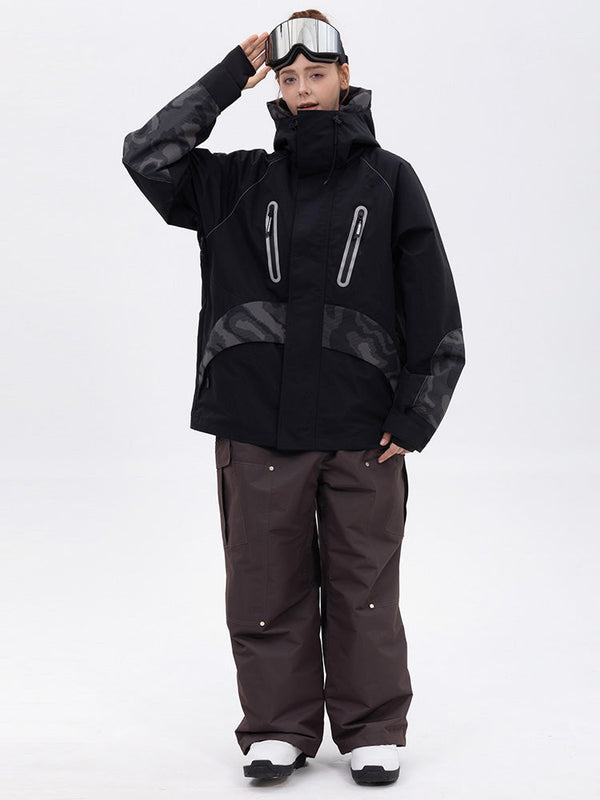 Chillform Damen-Schneeanzug mit reflektierendem Tarnmuster – Glow Trail Jacke mit Baggy-Schneehose (Set)