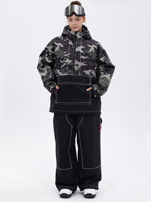 Damen-Set: Mountain Vibe Pulloverjacke & Urban Freerider Baggy-Schneehose