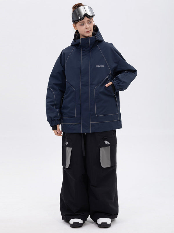 NightRide Chill reflektierender Damen-Schneeanzug – Set aus Bergjacke und Baggy-Cargohose