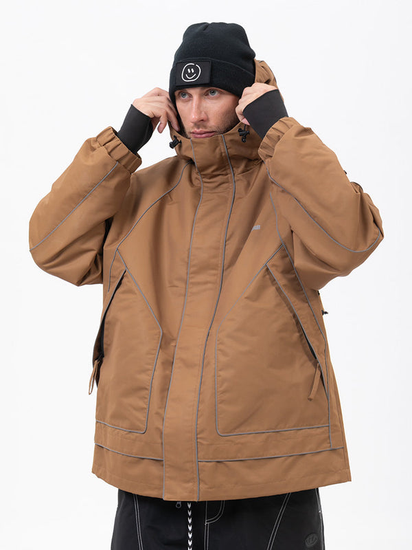 Mountain Chill Allwetter-Schneejacke für Herren mit reflektierenden Eigenschaften – Ideal zum Nachtskifahren und Snowboarden
