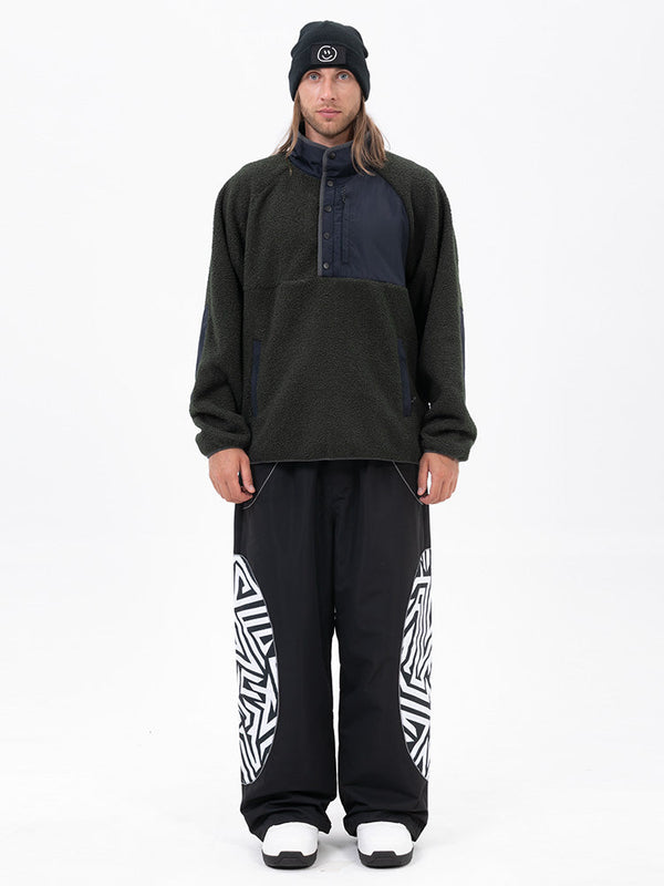 Herren-Pullover aus Kunst-Sherpa-Fleece für die Berge & stylische reflektierende Cargo-Schneehose
