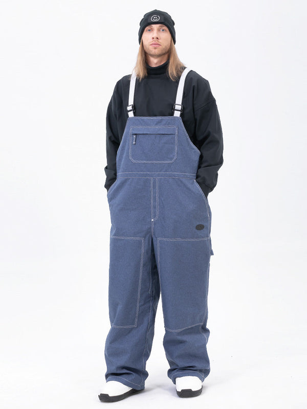 Men's City Chill Street Style Freerider Baggy Snow Bib Overalls