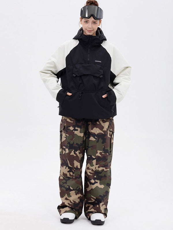 Women's Freestyle Mountain Camo Snow Suit – Bomber Jacket & Baggy Pants Set