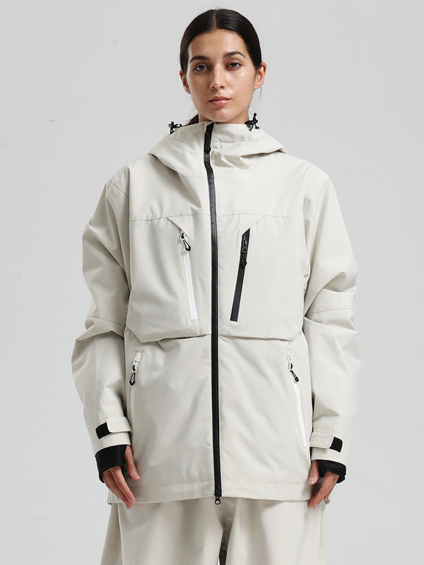 Gsou Snow Damen-Winterjacke, strapazierfähig, Mountain Pro, Funktions-Cargo-Schneejacke
