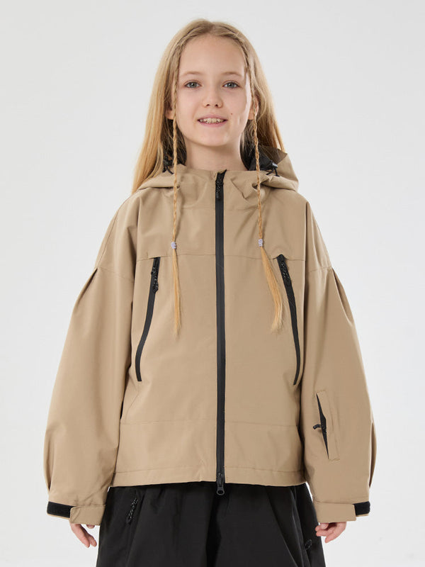 Mädchen Schneejacke mit Hasenohren, wasserdicht, wärmend, mit Kapuze, wasserdicht, Thermo-Schneejacke