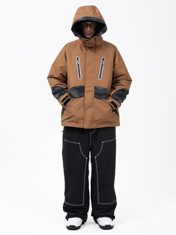 Men's Chillform Reflective Camo Snow Suit – Glow Trail Jacket with Freerider Baggy Snow Pants Set