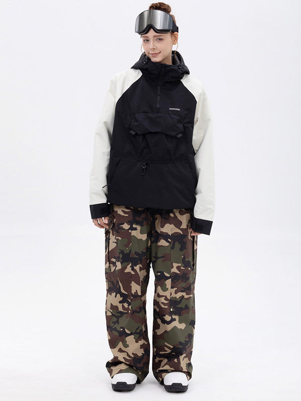 Women's Freestyle Mountain Camo Snow Suit – Bomber Jacket & Baggy Pants Set
