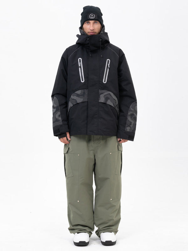 Chillform Herren-Schneeanzug mit reflektierendem Tarnmuster – Glow Trail Jacke mit Baggy-Schneehose (Set)