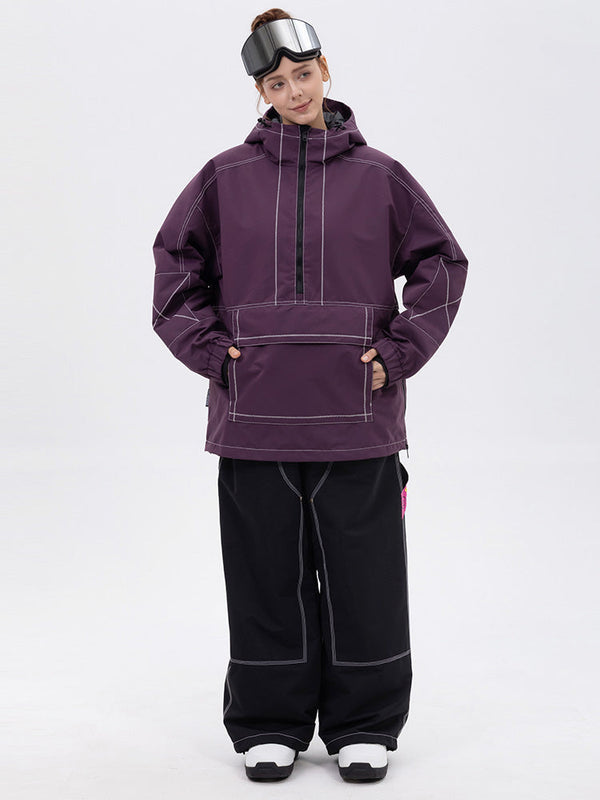 Damen-Set: Mountain Vibe Pulloverjacke & Urban Freerider Baggy-Schneehose