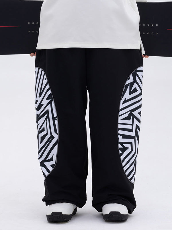 Herren Allwetter-Cargo-Schneehose mit reflektierendem, stylischem Grafikmuster